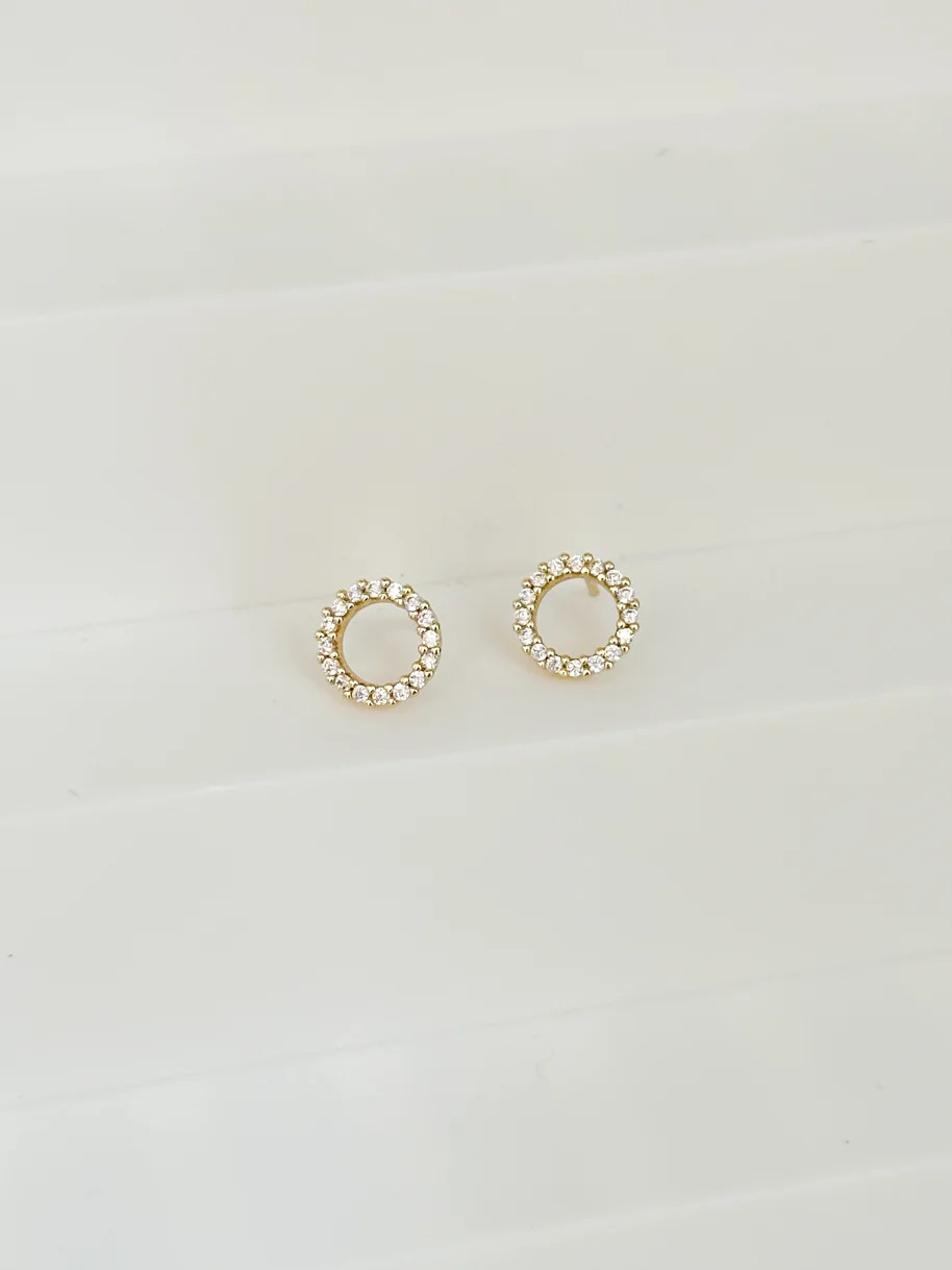 Topo circulo silueta circon blanco